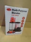 1 x Quest Multi Purpose Blender 240 Watt. 17 Piece set, 2 blade attachmewnts, safety lock, anti skid