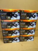 8 x Garden Kraft 50 LED White Solar lights. LED for brighter output, auto sensor turns on when dark,