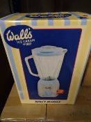 1 x Walls Food Blender. 2 Speed with pulse mode, 1.5L Glass Jar, Non-Slip Feet, Ice Crushing blades,