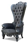 Absolom Roche Chair - Black & Black Velvet