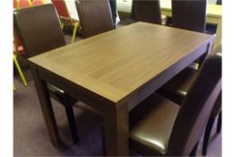 Brand New and Boxed 5 piece dining table and chair set  4 x chocolate brown faux leather dining
