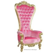 Absolom Roche Chair - Gold & Pink Velvet