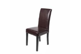 10 x Brand New Ritz Faux Leather Dining / Restaurant Chairs Brown Faux Leather Contract Quality