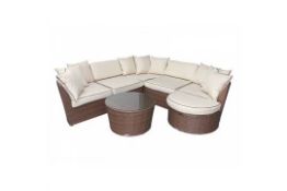 BRAND NEW & BOXED . Outdoor Rattan Furniture, 7 Piece Valencia Corner Sofa Set.  This product is