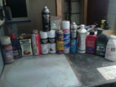 large quantity of assorted liquids part used