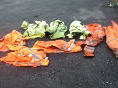 Assorted High Viz workwear - includes appx 20 vests, 3 full jackets, 3 full boiler suits