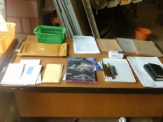 large quantity of office stationary and trays, Filofaxes, envelopes, storage boxes, baskets etc