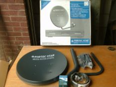 Satellite dish and accessories as pictured boxed, no receiving unit