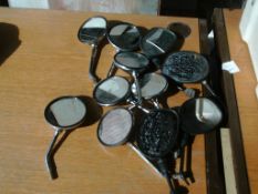 assorted motorbike mirrors and indicator light parts
