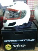 KCB motorcycle helmet, boxed new appears brand new & unused
