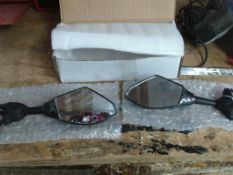pair of new carbon fibre motorbike wing mirrors