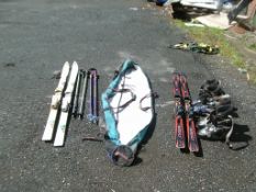 Mixed ski and ski boot selection as pictured