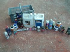 large quantity of assorted liquids part used