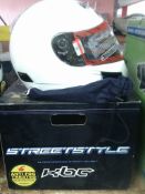 KCB motorcycle helmet, boxed new appears brand new & unused