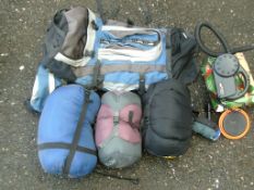 assorted camping items as pictured including air pump