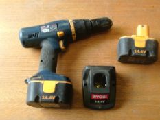 Ryobi cordless drill 2 batteries and charger dock