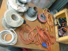quantity of assorted electric cables as pictured