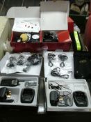 Assortment of 2 way radio and accessories headsets, chargers, cases as per pictures, mostly new