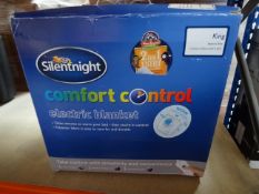 1 x Silentnight comfort control electric blanket. King Size. Machine Washable, 3 Heat Settoings,