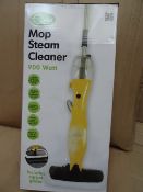 1 x Quest Mop Steam Cleaner. 900 Watt, 500ML easy to fill water tank, devours dirt and eliminates