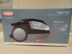1 x Vax Impact 102 Bagless Cylinder Vacuum cleaner. Single cyclonic technology, lightweight to