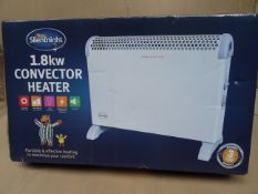 1 x Silentnight 1.8Kw Convector heater. Adjustable thermostat, 2 heat settings, wall mountable,