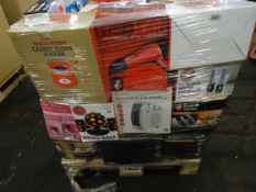 1 x Large Pallet (R22) to contain 64 items such as: russell hobbs toasters, lava lamps, candy