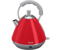 Swan 2 Litre Retro Pyramid Kettle Red