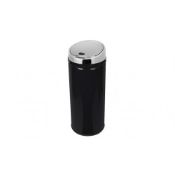 Morphy Richards black 42L Round Sensor Bin. Stainless steel waste bin with a sensor activated lid