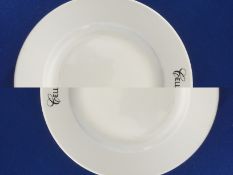 This sale is for 25 Wide rimmed 31cm round plates.        Porcelite crockery is renowned for its