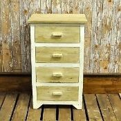 Brand New Chic Beautiful 4 Draw Wooden Cabinet 50x38cm Bedside Home Bedroom. A lovely Vintage look /
