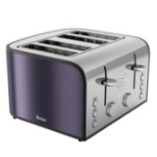 BRAND NEW BOXED WITH A 2 YEAR GURANTEE - Swan plum 1600W 4 Slice Toaster BRAND NEW WITH A 2 YEAR