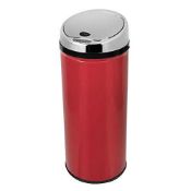 50 litre round  RED  sensor bin. Contemporary style. 42-litres gives you plenty of capacity for