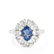 An Amazing Colour Change Fluorite Gemstone & White Brazilian Topaz silver ring.