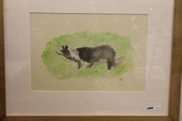 Pencil + Watercolour Of Sheepdog by (Sir Kyffin Williams May 1908 - Sept 2006)