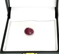 A Delicately Cut Oval Cut Ruby Gemstone = 9.84 carats, measures 13.40 x 11.10 x 7.40mm
