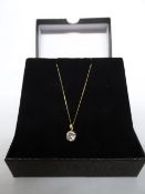 9 Carat Yellow Gold Chain With Cubic Zirconia Pendant. RRP £149.99  Brand new and Boxed. Beautiful