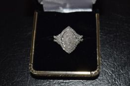 A Full 1.00 Carat Round sparkling Cut Diamond (approx 100) And Platinum Over  Silver Ring.