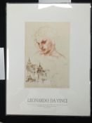 Mounted Lithographic print of drawing by Leonardo da Vinci entitled The Head of St James in the Last