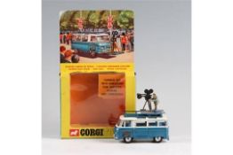 A Corgi Toys die cast number 479 1970s Commer van with Samuelson Film Service's camera and