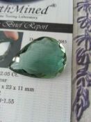 52.05 ct pear shape natural loose green amethyst with certificate