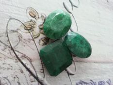 78.20 ct/ 62.20 ct/ 77.60 ct natural emeralds with certificates