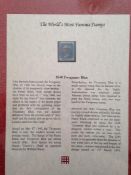 A rare and collectable 1840 Two- Penny Blue stamp, comes in presentation folder and certificate of