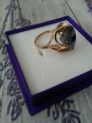 over 15 carat natural black diamond set in 9 carat gold ring