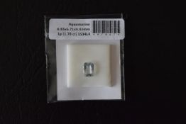 A Stunning 1.78 ct Brazilian AAA+ Grade Pretty Cushion Cut (9 x 7 mm) Blue Aquamarine Gemstone