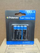 24 x Packs of 4 Polaroid Super Heavy Duty AAA Batteries. Dated until 2016! Brand new and Packaged.