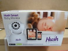 1 x Hush Smart Baby Monitor, Easy to set up, night vision upto 15m, remote operation of the