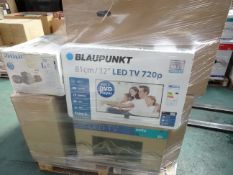 1 x Pallet to contain 9 Working Grade B TV’s and Home Theatre System.