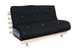 1 X 4'6 Mito Futon complete with mattress. Black/Grey. Brand new.