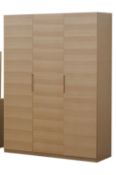 Milan 3 Door Wardrobe Oak Veneer  New Boxed